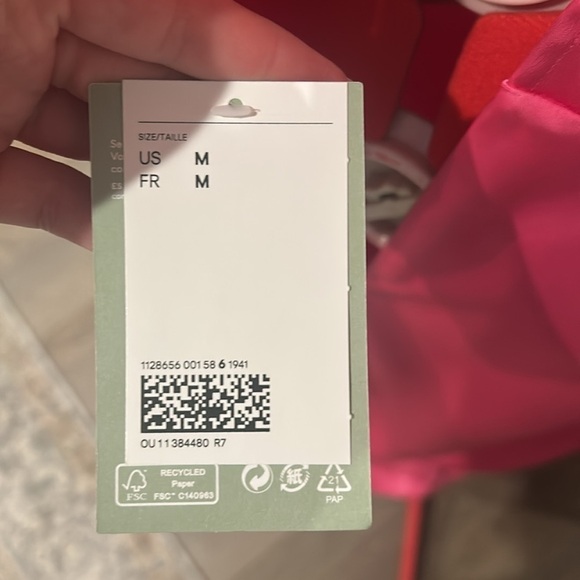 NWT H&M Hot Pink Satin Like Backless Long Sleeve Maxi Party Dress Size Medium - Picture 6 of 7